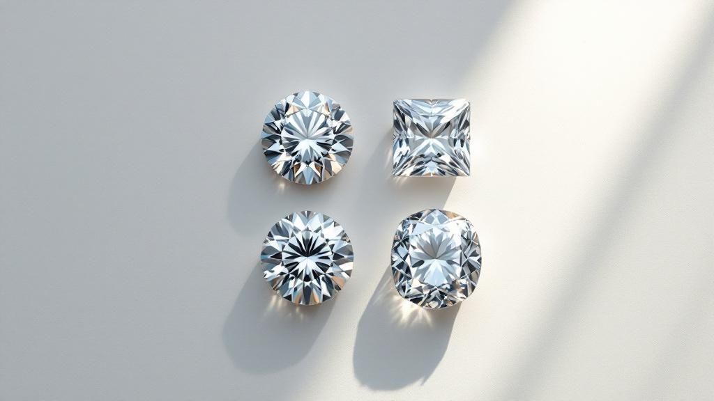 Diamond shapes and settings